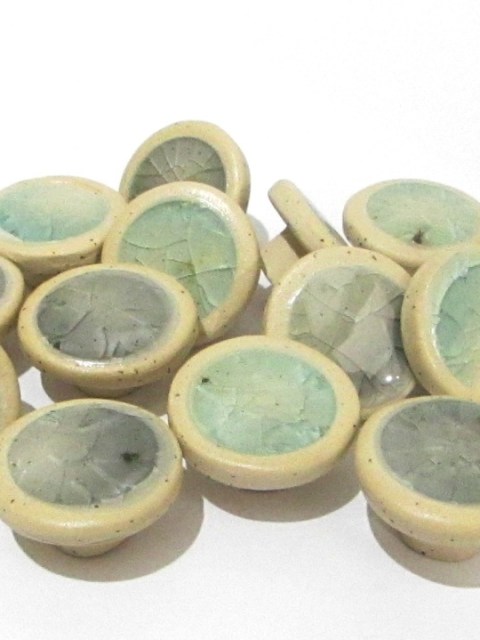 Cabinet Knobs, Ceramic Handles, Recycled glass